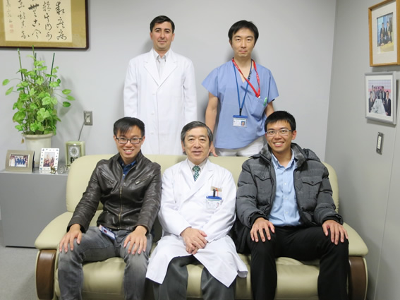 A picture taken at the Prof. Nishimura's office. Joshua is the first person from the left. Quek is the first person from the right.